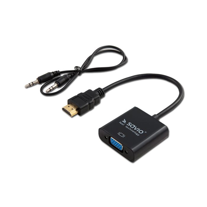 SAVIO HDMI (M) – VGA (F) Adapter with audio CL-23/B Black