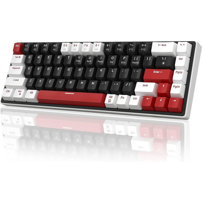 Magegee SKY68 White-Black, Blue Lighting, Red Switch, US (SKY68-Whit-Black)