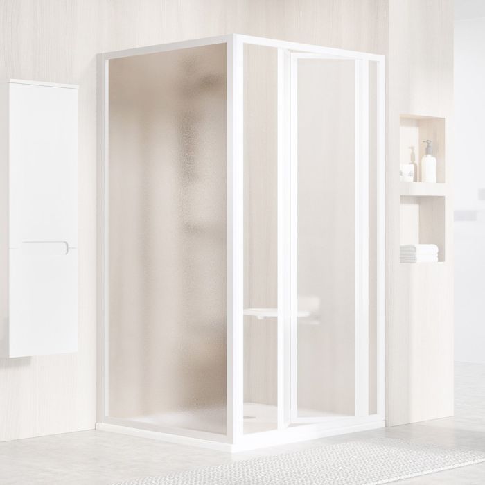 Ravak Shower Fixed Wall PSS-80 195 Whitec + Glass Grape (940401O2ZG)