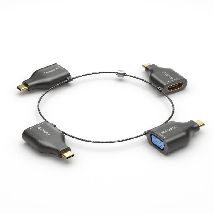 PureLink adapter ring small 4x USB C USB C to VGA HDMI miniDP DP black (IQ-AR300)