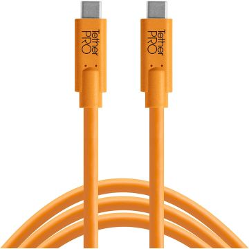 Tether Tools TetherPro USB Type-C Male to USB Type-C Male Cable 4.6m Orange (CUC15-ORG)
