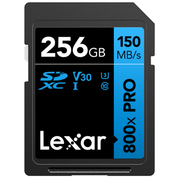 Lexar SDXC 800x Pro 256GB UHS-I, C10 (V30) U3, R150/W45 (LSD0800P256G-BNNNG)