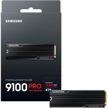Samsung 9100 PRO Series NVMe SSD, PCIe 5.0 M.2 Type 2280, with heatsink - 4TB (MZ-VAP4T0CW)