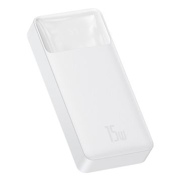 Baseus Bipow Fast Charging Power Bank 20000mAh 15W white (Overseas Edition) + USB-A - Micro USB 0.25m cable white (PPBD050102)