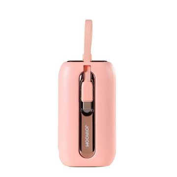 Joyroom Powerbank 10000mAh Colorful Series 22.5W with 2 built-in USB-C and Lightning Cables, Pink (JR-L012)