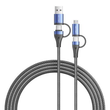 Vention CTLLH Cable 4in1 USB 2.0 2m Black