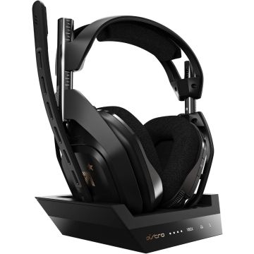 ASTRO Gaming A50 with Charging Dock, 2.4GHz Wireless, 15m Range for Xbox Series X|S, Xbox One, PC, Black/Gold (939-001682)