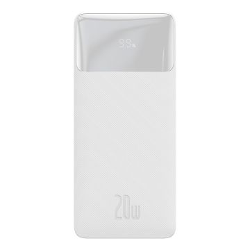 Baseus Bipow Fast Charging Power Bank 20000mAh 20W white (Overseas Edition) + USB-A - Micro USB 0.25m cable white (PPBD050302)