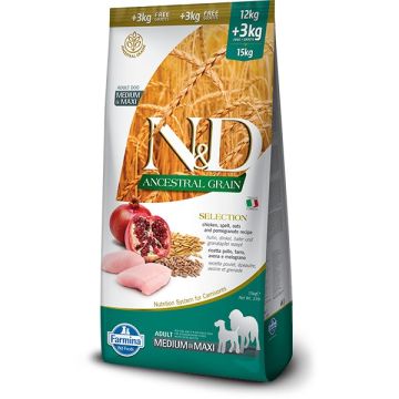 Farmina Pet Food N&D Ancestral Grain Canine Adult Chicken 15kg (8010276038135)