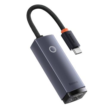 Baseus Lite Series USB Type C adapter - RJ45 LAN socket 100Mbps gray (WKQX000213)