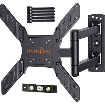 Perlegear TV Mount / Swivel Tilting Wall Mount for 23–55 Inch Flat & Curved TV or Monitor up to 45 kg