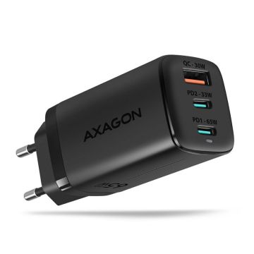 Axagon USB Wall Charger 65W GaN 3 Port ACU-DPQ65 (ACU-DPQ65)