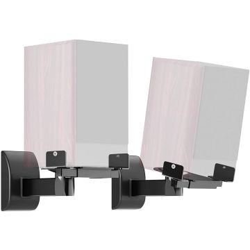 Bontec 2 pieces (1 pair) speaker wall mount, adjustable, tiltable/swivelling, holds up to 15kg each