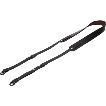 Artisan & Artist ACAM-284 Three-length Adjust. Italian Leather Strap (with Ring/Eyelets) Black