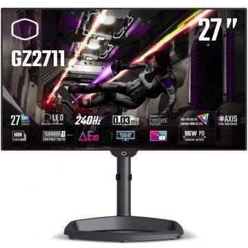 Cooler Master Tempest GZ2711 27-inch 240Hz FreeSync Premium, OLED - 2x DP, 2x HDMI, 1x
