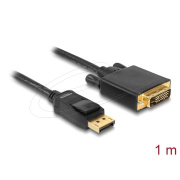 Delock Cable Displayport 1.1 Plug to DVI 24+1 Plug Passive 1 m black (82590)