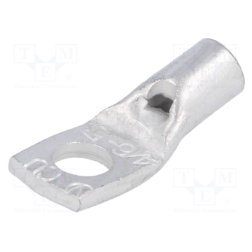 OUNEVA VA01-0033 ring tube, M5, 6mm2, crimped, for cable, tinned; L: 23mm, copper (VA01-0033 PK65)