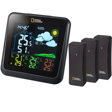 National Geographic VA colour LCD Weather Station incl. 3 Sensors (9070710)