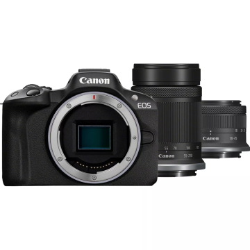 Canon EOS R50 Double Kit RF-S 18-45mm f/4.5-6.3 IS STM + RF-S 55-210mm f/5-7.1 IS STM Black