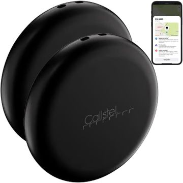 Callstel Mini Key Finder: Set of 2 Mini Key/Item Finders, AirTag Comp., MFi, Black (SGF-20)