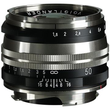 Voigtlander Nokton 50mm f/1.5 Aspherical II MC Leica M-Mount Nickel