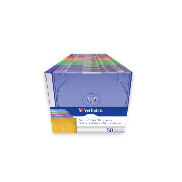 Verbatim Slim CD/DVD Jewel Case 50‑pack Multi‑colour