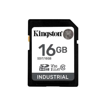 Kingston Industrial 16GB SDHC Memory Card UHS-I U3 Class 10 V30 Black SDIT/16GB