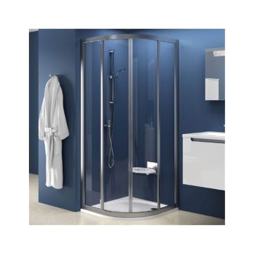 Ravak Shower Corner SKCP4-80 Satin + Glass Transparent (3114OU02Z1)