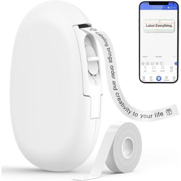 SUPVAN Label Printer, Mini Bluetooth E10 Self-Adhesive Label Maker White