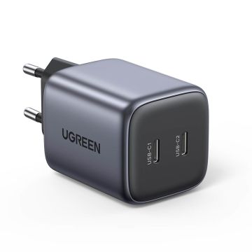 Ugreen Fast Charger GaN 2xUSB-C 45W, Gray (CD294)