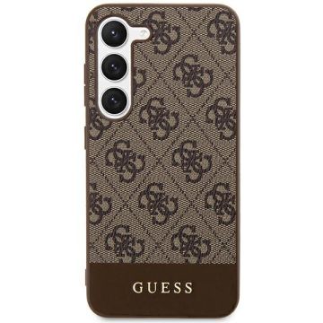 Guess 4G Stripe Collection Case for Samsung Galaxy S24+ - Brown