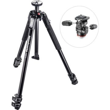 Manfrotto 190X Tripod With 804 3-Way Head and Quick Release Plate (MK190X3-3W1)