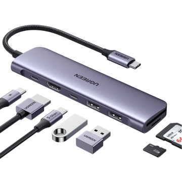 UGREEN Revodok 1071 USB-C Hub 4K HDMI PD 100W USB 3.0 SD TF
