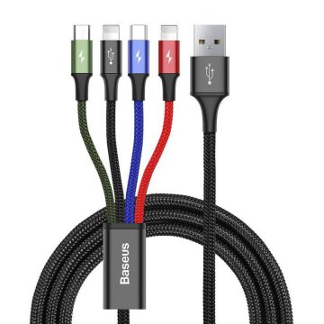 Baseus Fast USB cable 4in1 USB-C / 2x Lightning / Micro 3,5A 1,2m - Black (CA1T4-A01)