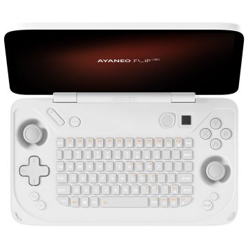 Ayaneo Flip KB Handheld Console - AMD Ryzen 7840U, 16 GB LPDDR5X, 512 GB SSD, Milky White (FLIP KB(7840U 16/512) MW)