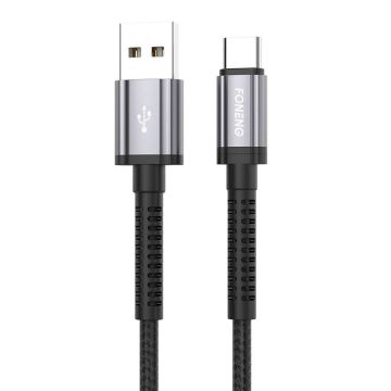 Foneng X83 USB to USB-C cable, 2.1A, 1m Black