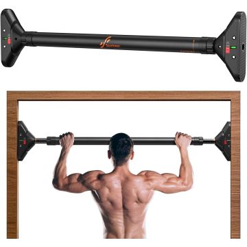 Sportneer pull up bar load capacity up to 200kg, horizontal bar without screws 75-94cm extendable, door bar with 16.5x4.5cm PVC Mats