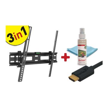 Barkan CM310 Tilt TV Mount + Screen Cleaner + HDMI Cable