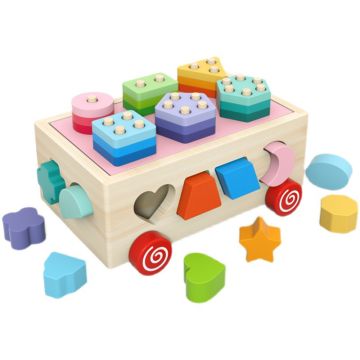 Montessori Toy for 1 2 3 Year Old Toddlers, Wooden Shape Sorter Toy Gifts for Baby Boys Girls 1-3