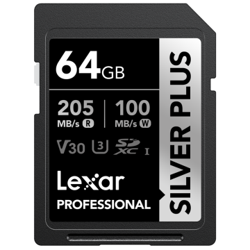 Lexar SDXC Professional SILVER Plus 1066x UHS-I/U3/A2/4K R205/W100 (V30) 64GB (LSDSIPL064G-BNNNG)