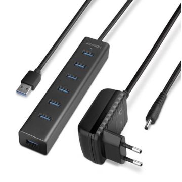 Axagon USB 3.0 Hub 7-Port Charging with AC 1.2m HUE-SA7BP (HUE-SA7BP)