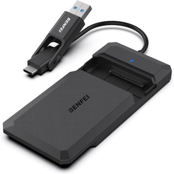 BENFEI Hard Drive Enclosure 2.5 Inch USB C 3.2 Gen 2 / USB Type-A to SATA III for SSD and HDD