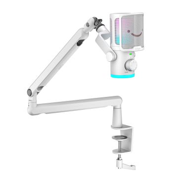 FIFINE AmpliGame TAM6W Wired Microphone with Stand and RGB backlight USB