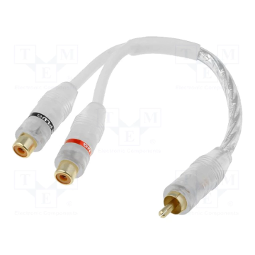 4Carmedia Premium White RCA Plug to RCA socket x2 (RCA-WH.Y1/2)