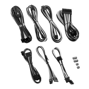 CableMod C-Series Pro ModMesh 12VHPWR Cable Kit for Corsair RM, RMi, RMx (Black Label) - black/white (CM-PCSR-16P3KIT-NKKW-R)