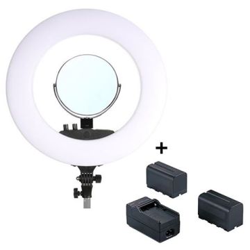StudioKing LED Ring Lamp Set 48W LR-480 with Batteries