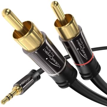 KabelDirekt 2m Pro Series Y Adapter Cable 3.5mm Male > 2 RCA Male