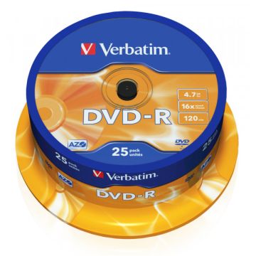 Verbatim DVD‑R Discs AZO 4.7 GB data storage (25‑pack)