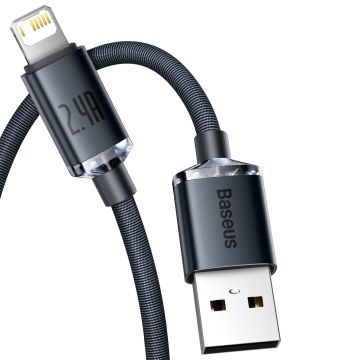 Baseus Crystal Shine cable USB to Lightning 2.4A 2m Black (CAJY000101)