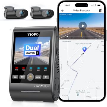 VIOFO A229 Plus 3 Lens 2K + 2K + 1080P, Dual STARVIS 2, HDR Front Rear Dashcam Car, Voice Control